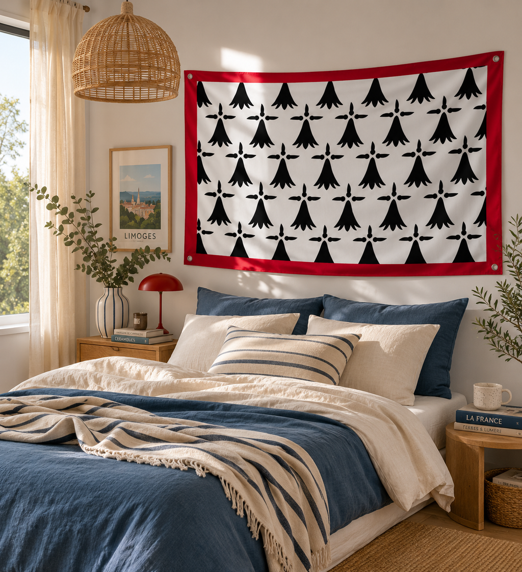 Drapeau du Limousin – Décoration murale régionale en polyester